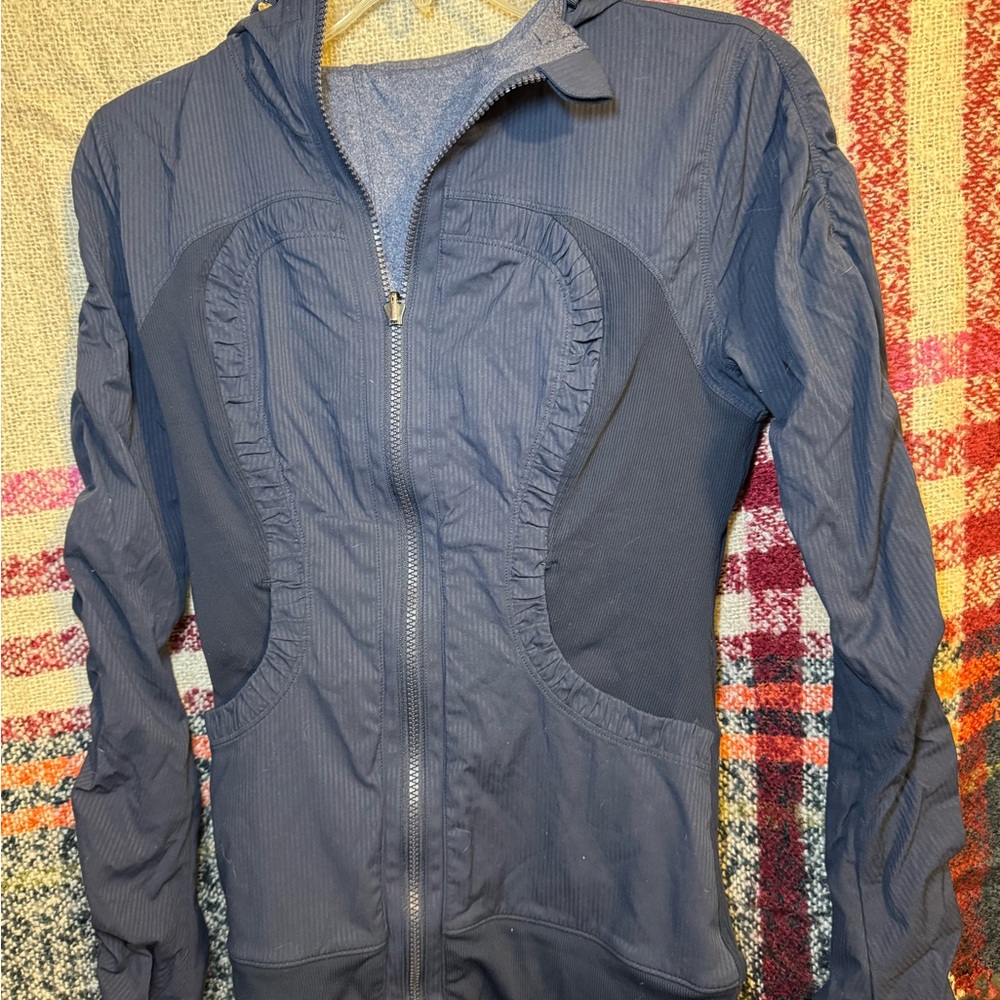 lululemon athletica Reversible Navy Blue Zip Up Hoodie Jacket Size 4